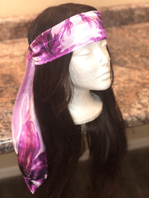 Purple Bloom Satin Headband